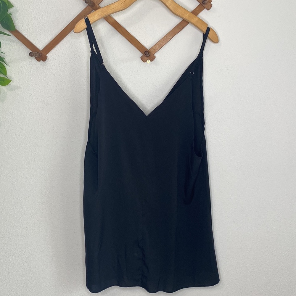 Free People One Black Silky Tank Top w/adjustable straps - Picture 4 of 9